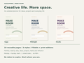 Three original Make Room planner styles: Sage, Midnight and Studio