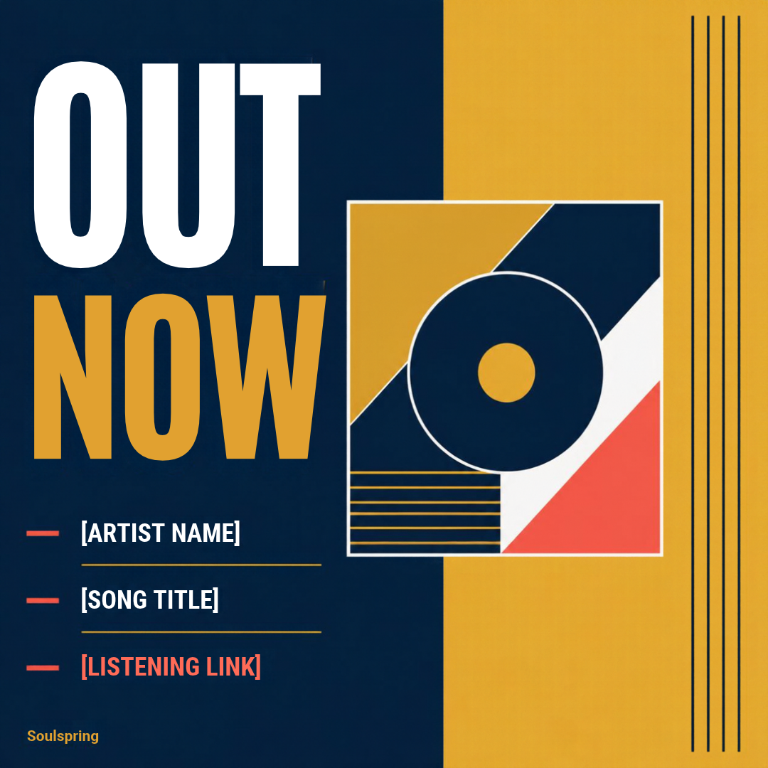 Preview of Soulspring editable square Canva templates for music release promotion