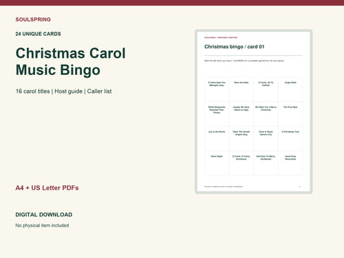 Christmas Music Bingo — contents preview