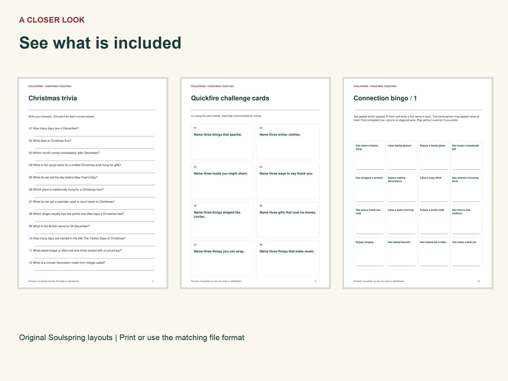 Christmas Party Pack — sample pages