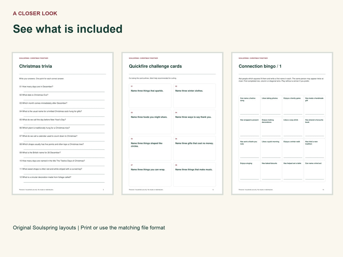 Christmas Party Pack — sample pages