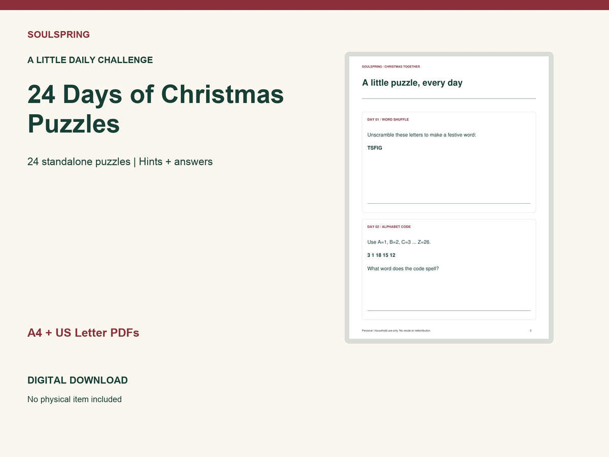 Christmas Puzzle Countdown — contents preview