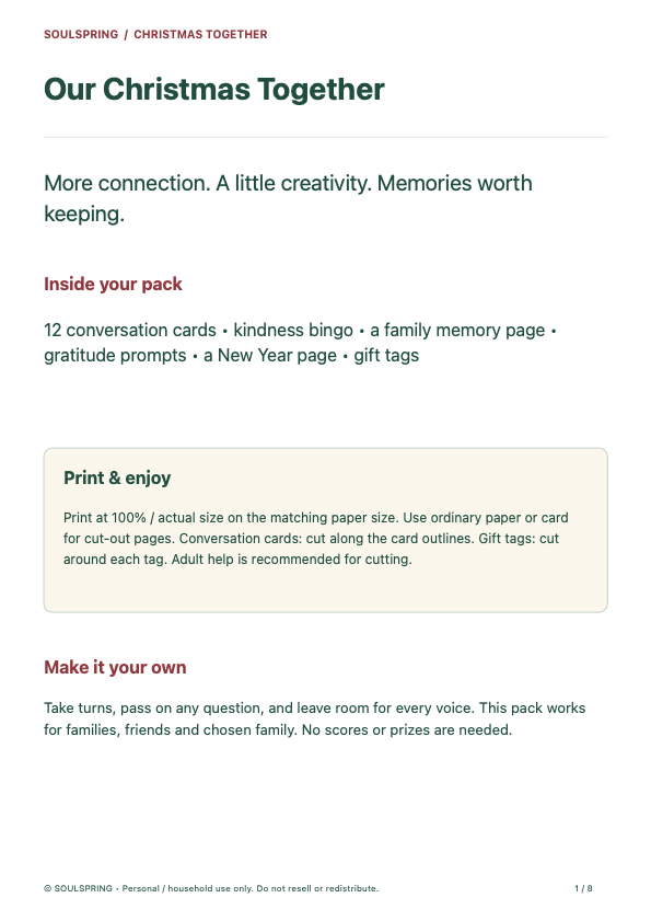Cover of the eight-page printable activity pack