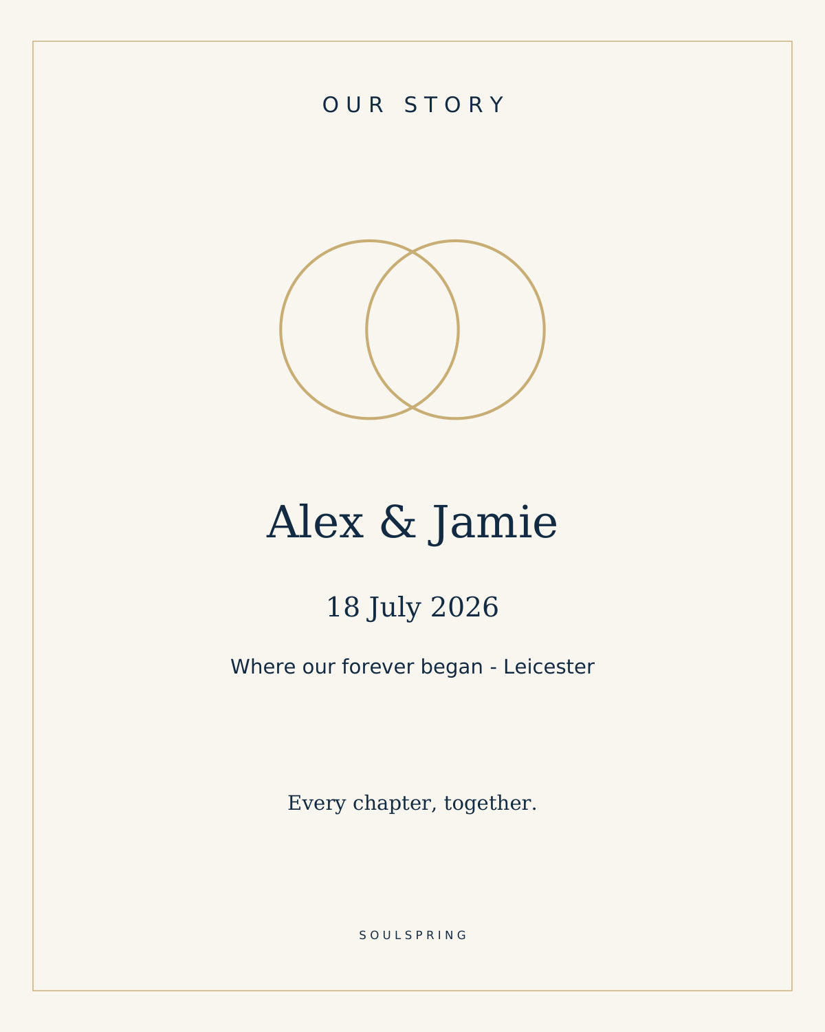 Couple personalised print with fictional sample wording