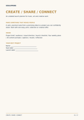 Actual workbook cover: Soulspring Create / Share / Connect