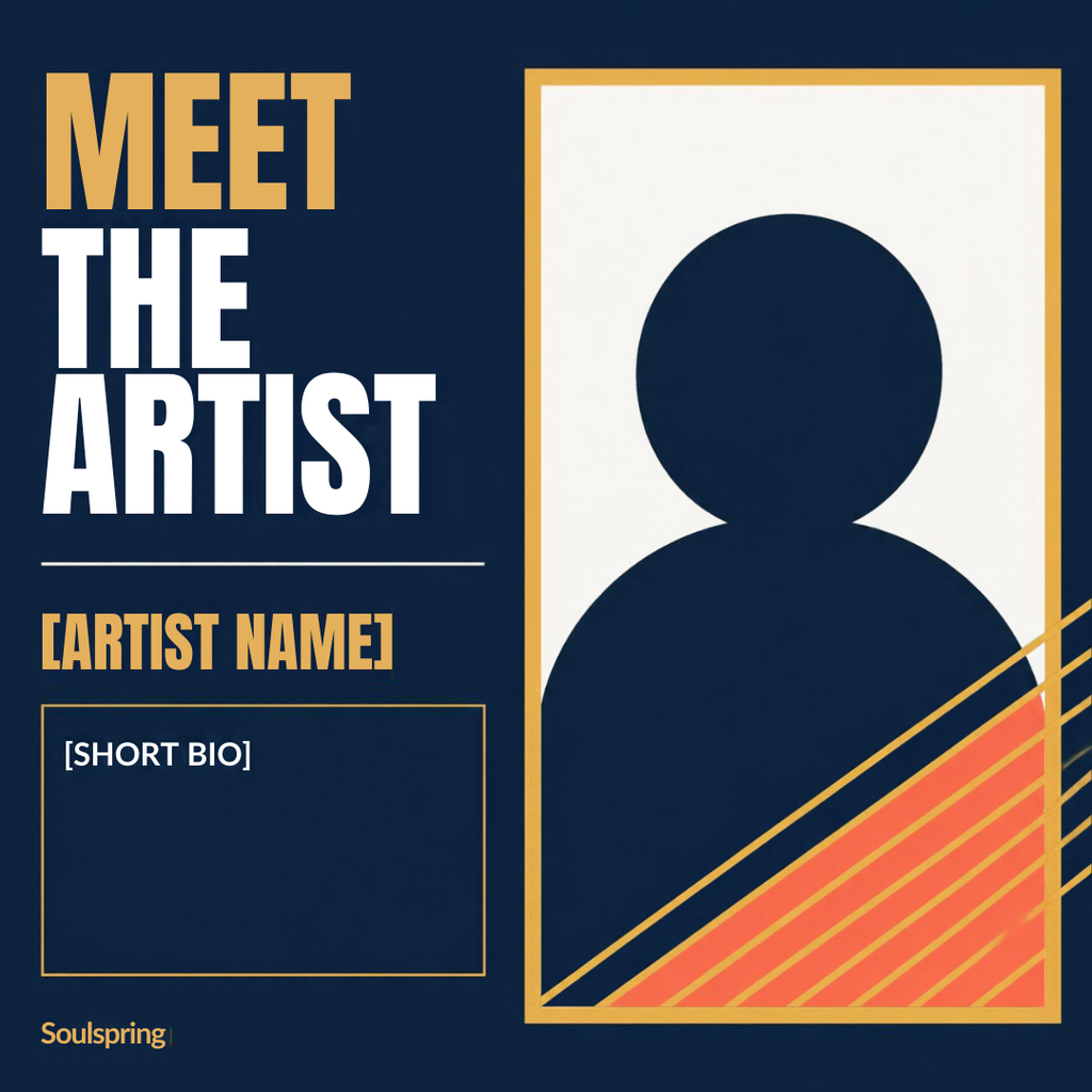 Actual editable Canva layout 4 of 6: Artist introduction; placeholder text shown