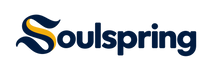Soulspring — flowing navy and gold S joined to oulspring
